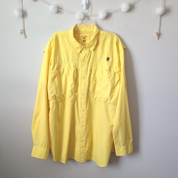 Reel Legends Yellow Long Sleeve Fishing Shirt Size XXL - Picture 1 of 12